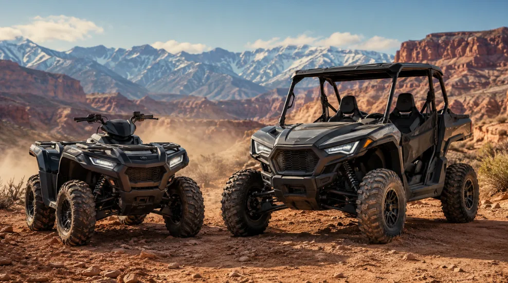 ATV and UTV on a red-rock Utah trail